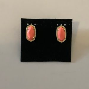 Kendra Scott Gold and Coral Studs